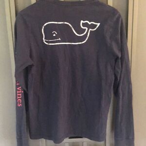 Vineyard vines, long sleeve, navy T-shirt logo whale  ￼kids xl